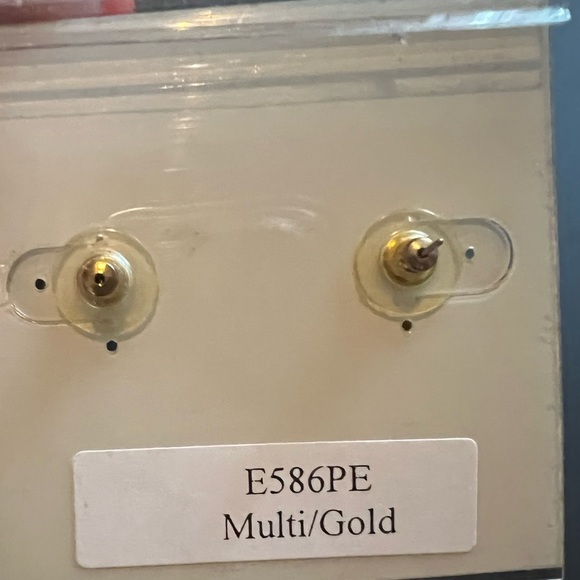 DRAPER’S and Damon’s  Gold Toned Filigree Earrings With Amber‎ and Purple - Picture 3 of 3